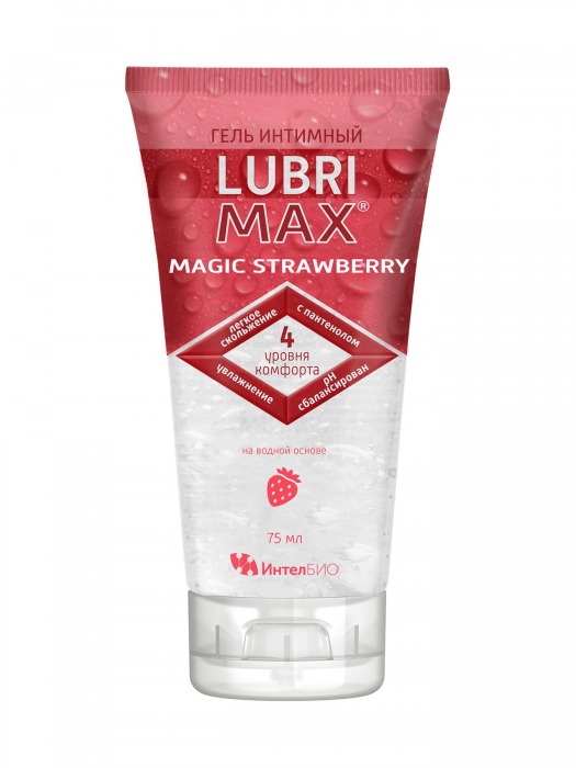 Интимный гель-смазка на водной основе Lubrimax Magic Strawberry - 75 мл. - ИнтелБИО - купить с доставкой в Хабаровске