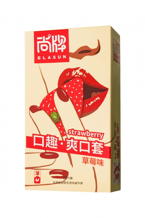 Презервативы Elasun Strawberry с аромато клубники - 10 шт. - Elasun - купить с доставкой в Хабаровске