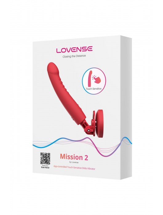 Красный вибратор Mission 2 с технологией Touch-Sense - 20 см. - Lovense