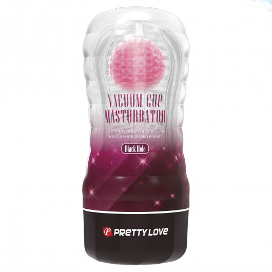 Прозрачный текстурированный мастурбатор Vacuum Cup Masturbator Black Hole - Baile - в Хабаровске купить с доставкой