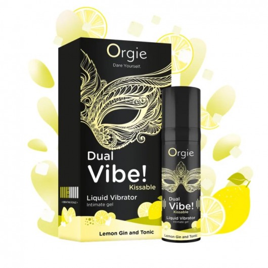 Съедобный жидкий вибратор Dual Vibe! со вкусом лимонного джина с тоником - 15 мл. - ORGIE - купить с доставкой в Хабаровске