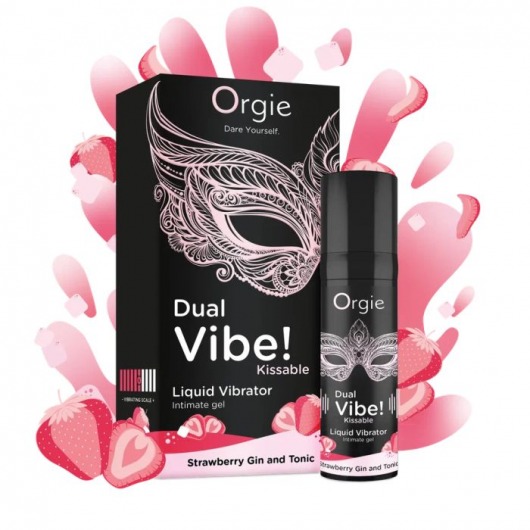 Съедобный жидкий вибратор Dual Vibe! со вкусом клубничного джина с тоником - 15 мл. - ORGIE - купить с доставкой в Хабаровске