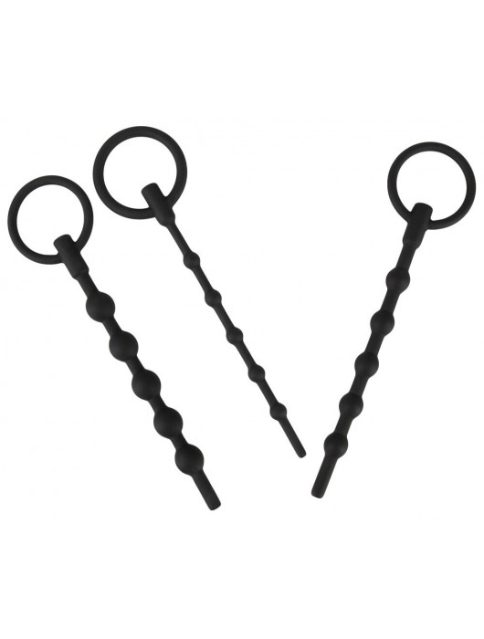 Набор из 3 черных силиконовых уретральных стимуляторов Training Set - Orion - купить с доставкой в Хабаровске