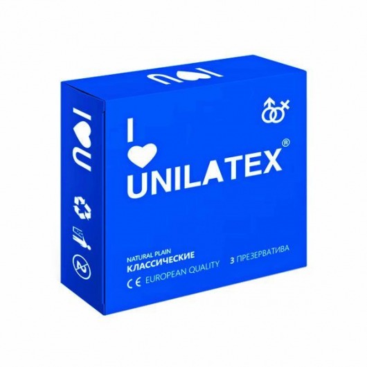 Классические презервативы Unilatex Natural Plain - 3 шт. - Unilatex - купить с доставкой в Хабаровске