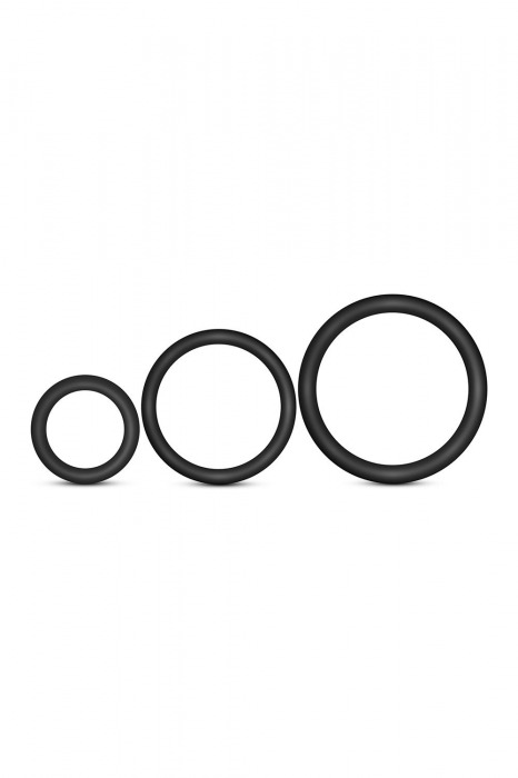 Набор из 3 черных эрекционных колец Cock Ring Set - Blush Novelties - в Хабаровске купить с доставкой