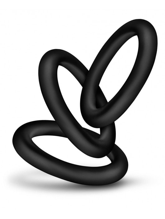 Набор из 3 черных эрекционных колец Black Small Penis Rings - Blush Novelties - в Хабаровске купить с доставкой