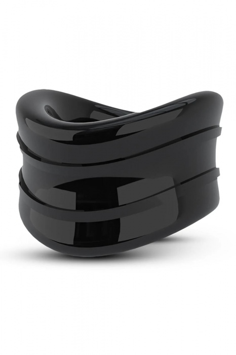 Черное эрекционное кольцо на мошонку Beef Ball Stretcher Snug - Blush Novelties - в Хабаровске купить с доставкой