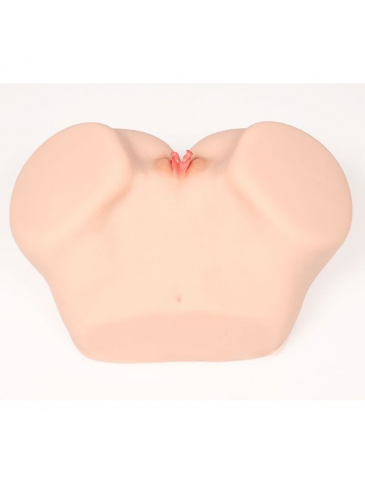 Телесный полуторс с двойным слоем материала и вибрацией Vanilla Onahole Real Vagina - KOKOS - в Хабаровске купить с доставкой