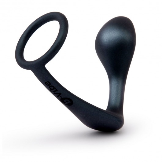 Черное эрекционное кольцо со стимулятором простаты Ringer Cock Ring   Plug - b-Vibe - в Хабаровске купить с доставкой