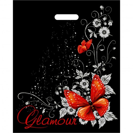 Черный пакет Glamour с вырубной ручкой (38х47 см) - Сима-Ленд - купить с доставкой в Хабаровске