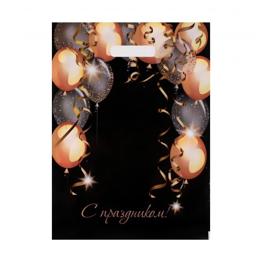 Пакет с вырубной ручкой и принтом в виде шариков (30х40 см) - Сима-Ленд - купить с доставкой в Хабаровске