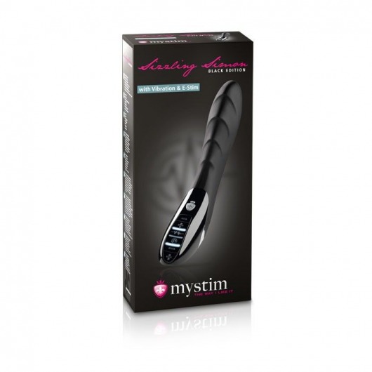 Вибратор с электростимуляцией Sizzling Simon Black Edition - 27 см. - MyStim - купить с доставкой в Хабаровске