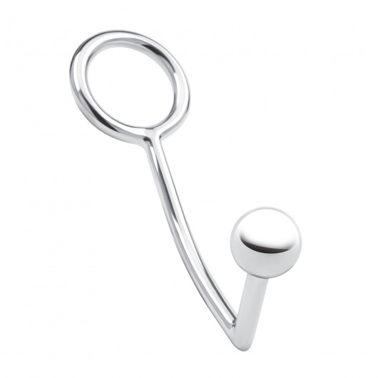 Кольцо на пенис с анальным стимулятором Stainless Steel Anal Hook   Cock Ring - BlueLine - в Хабаровске купить с доставкой