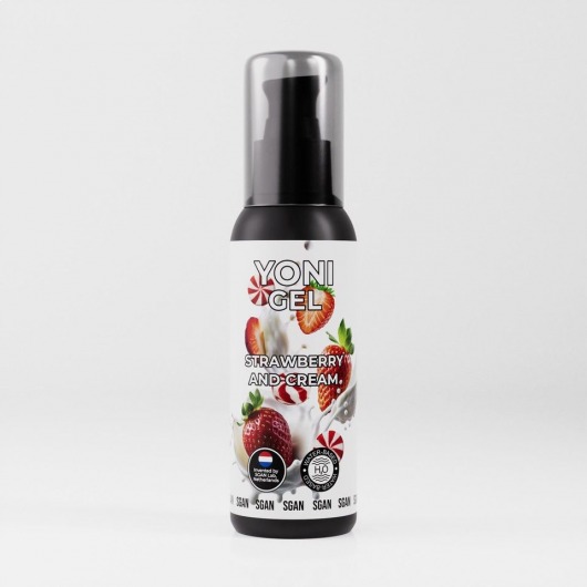 Лубрикант для орального секса SGAN со вкусом клубники со сливками - 100 мл. - SGAN - купить с доставкой в Хабаровске