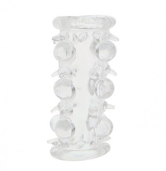 Прозрачная насадка на пенис с шипами и бугорками JELLY JOY LUST CLUSTER CLEAR - Dream Toys - в Хабаровске купить с доставкой