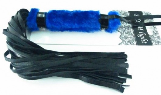 Нежная плеть с синим мехом BDSM Light - 43 см. - БДСМ Арсенал - купить с доставкой в Хабаровске