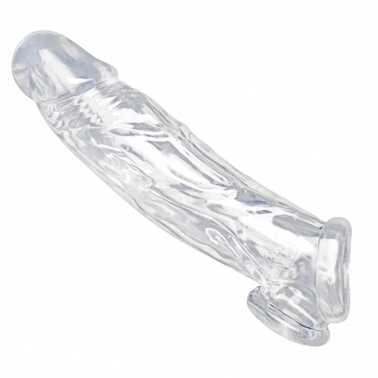 Прозрачная насадка для увеличения члена Realistic Clear Penis Enhancer and Ball Stretcher - 20,3 см. - XR Brands - в Хабаровске купить с доставкой