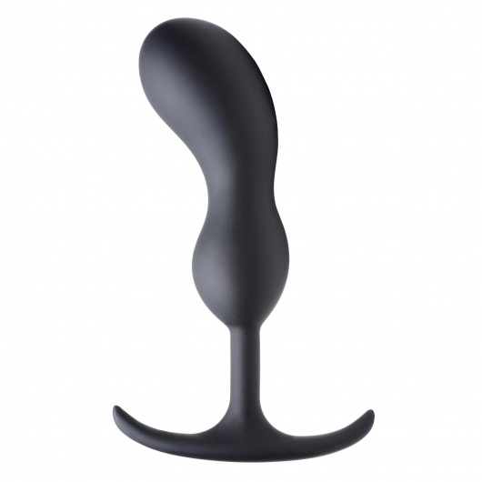 Черный массажер простаты с утяжелителями Premium Silicone Weighted Prostate Plug Large - 18,8 см. - XR Brands - в Хабаровске купить с доставкой