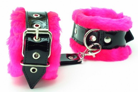 Оковы на ноги с розовым мехом BDSM Light - БДСМ Арсенал - купить с доставкой в Хабаровске