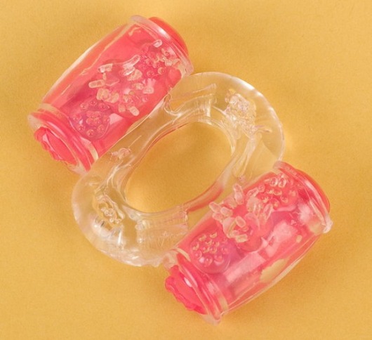 Прозрачное виброкольцо с двумя вибропульками - Toyfa Basic - в Хабаровске купить с доставкой