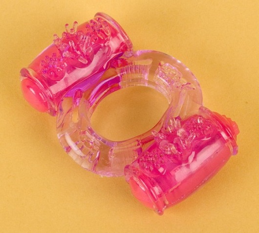 Фиолетовое виброкольцо с двумя вибропульками - Toyfa Basic - в Хабаровске купить с доставкой