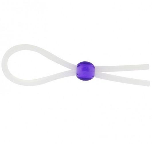 Прозрачное лассо с фиолетовой бусиной SILICONE COCK RING WITH BEAD LAVENDER - NMC - в Хабаровске купить с доставкой