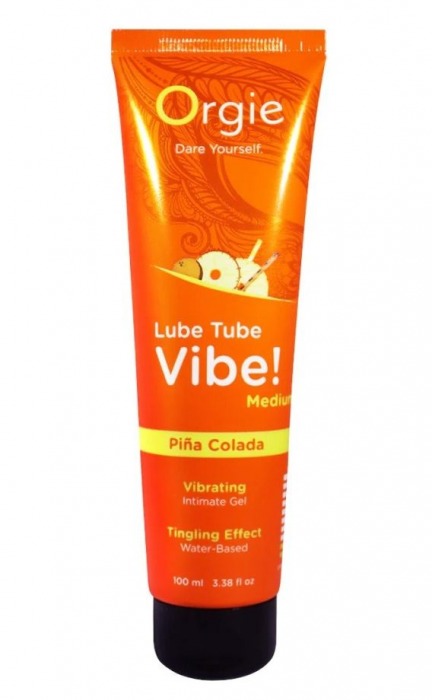Гель с эффектом вибрации Lube Tube Vibe Medium Pina Colada - 100 мл. - ORGIE - купить с доставкой в Хабаровске