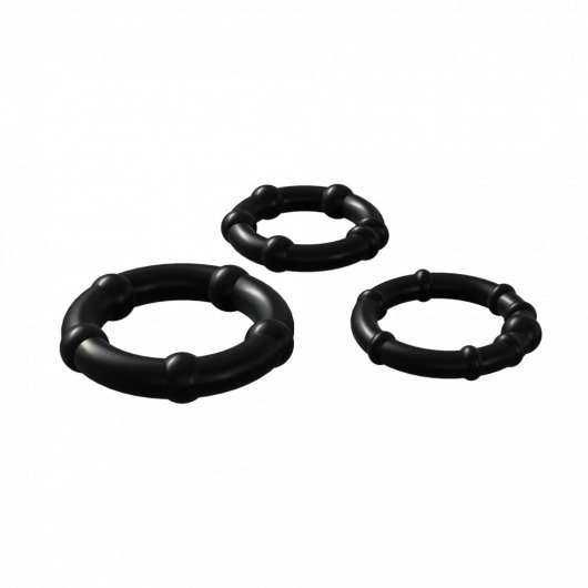 Набор из 3 черных эрекционных колец Babooom Ring Set - Adrien Lastic - в Хабаровске купить с доставкой