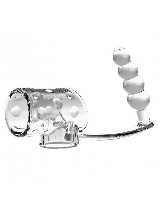 Прозрачная насадка на пенис и мошонку с анальным стимулятором Rilley - Baile - в Хабаровске купить с доставкой