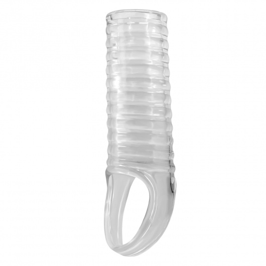 Прозрачная насадка на пенис с ребрышками и подхватом мошонки - Baile - в Хабаровске купить с доставкой