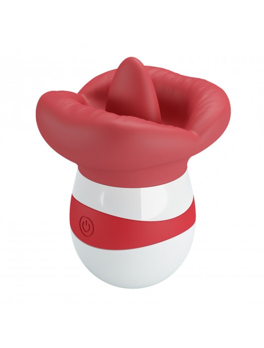 Красно-белый клиторальный стимулятор в форме рта Mina - Baile