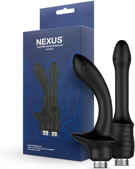Набор из 2 насадок для анального душа Shower Douche Duo Kit Beginner - Nexus Range - купить с доставкой в Хабаровске