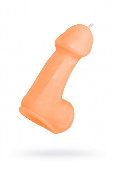 Оранжевая свеча в форме пениса - 47 гр. - Pecado - купить с доставкой в Хабаровске