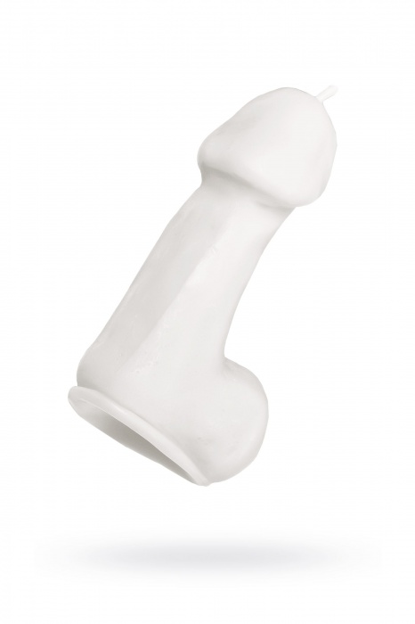 Белая свеча в форме пениса - 47 гр. - Pecado - купить с доставкой в Хабаровске