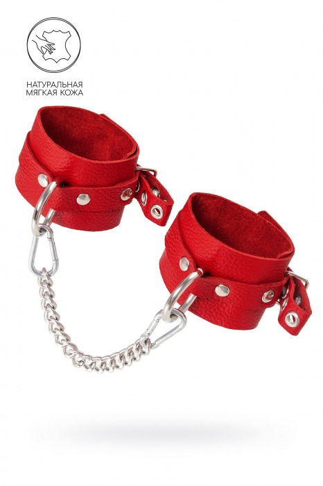 Красные мягкие кожаные оковы с люверсами - Pecado - купить с доставкой в Хабаровске