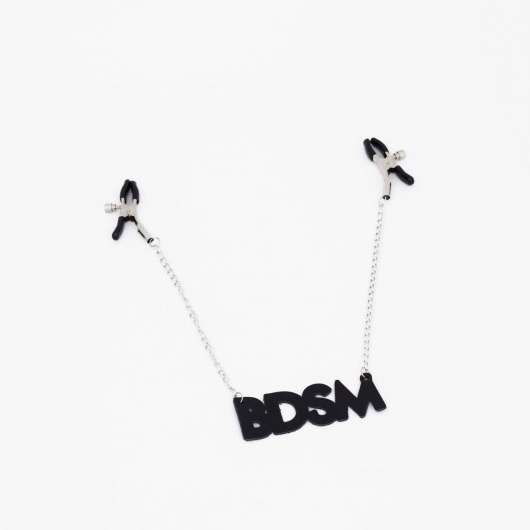 Зажимы на соски с кожаной подвеской BDSM - Crazy Handmade - купить с доставкой в Хабаровске