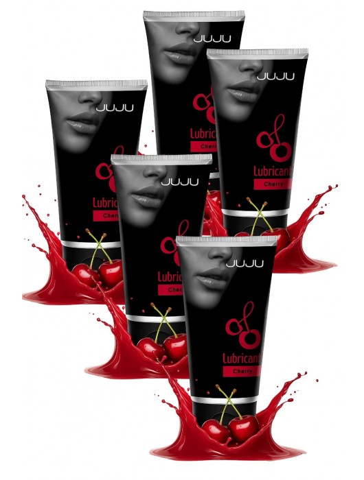 Набор из 5 съедобных лубрикантов JUJU со вкусом вишни - JuJu - купить с доставкой в Хабаровске