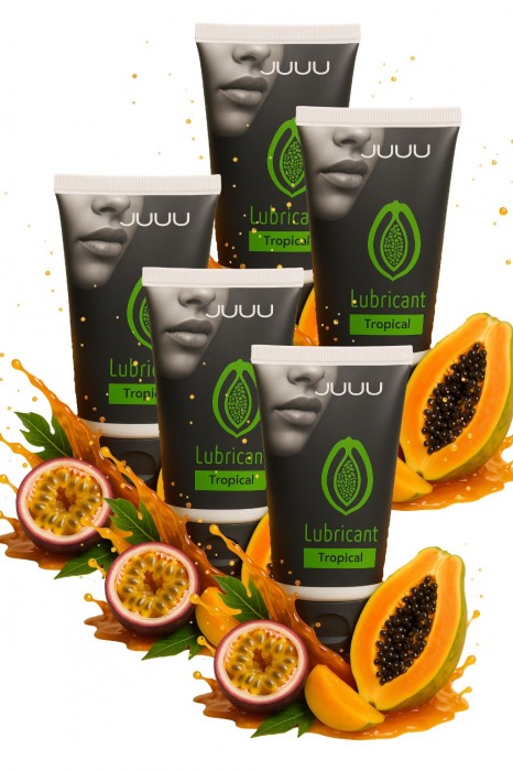 Набор из 5 съедобных лубрикантов JUJU со вкусом тропических фруктов - JuJu - купить с доставкой в Хабаровске