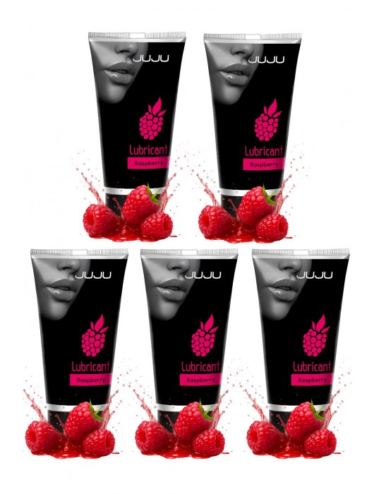 Набор из 5 съедобных лубрикантов JUJU со вкусом малины - JuJu - купить с доставкой в Хабаровске