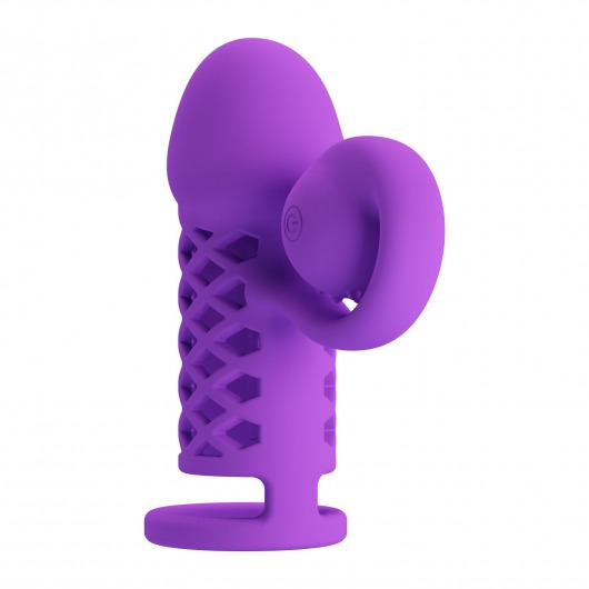 Фиолетовая вибронасадка с клиторальным отростком Harden - Baile - в Хабаровске купить с доставкой