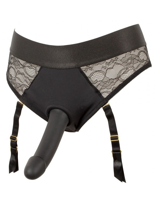 Черный женский страпон Strap-on Set: трусики и насадка - Orion - купить с доставкой в Хабаровске