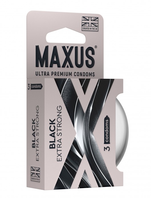 Черные утолщенные презервативы MAXUS Extra Strong с железным кейсом - 3 шт. - Maxus - купить с доставкой в Хабаровске