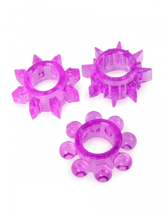 Набор из 3 лиловых эрекционных колец различной формы - Erowoman-Eroman - в Хабаровске купить с доставкой