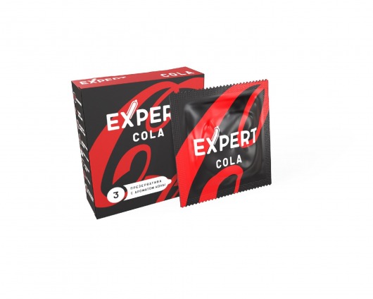 Презервативы с ароматом колы Expert Cola - 3 шт. - Expert - купить с доставкой в Хабаровске