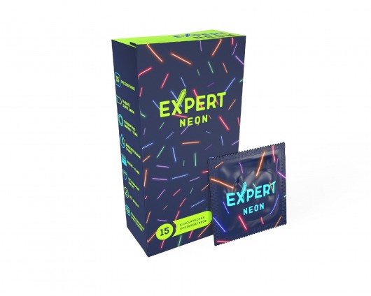 Светящиеся в темноте презервативы Expert Neon - 15 шт. - Expert - купить с доставкой в Хабаровске