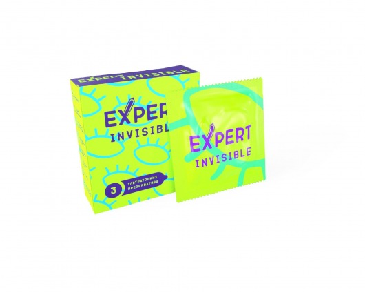 Ультратонкие презервативы Expert Invisible - 3 шт. - Expert - купить с доставкой в Хабаровске