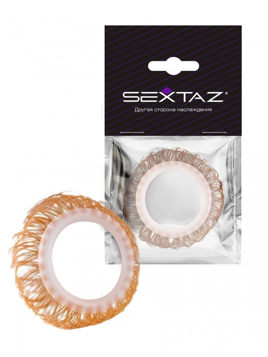 Эрекционное кольцо с бежевыми «ресничками» - Sextaz - в Хабаровске купить с доставкой