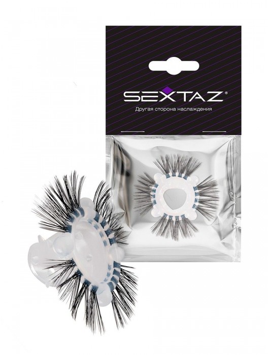 Эластичное эрекционное кольцо с черными «ресничками» - Sextaz - в Хабаровске купить с доставкой
