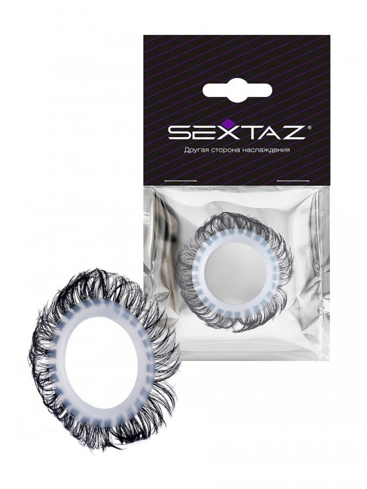 Эластичное эрекционное колечко с черными «ресничками» - Sextaz - в Хабаровске купить с доставкой