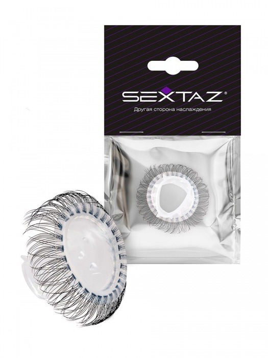 Эластичное эрекционное кольцо с длинными черными «ресничками» - Sextaz - в Хабаровске купить с доставкой